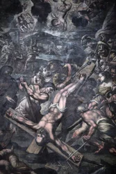 Chiesa della Grazia, Galatina, Apulie Obraz zobrazující ukřižování svatého Petra, Galatina, Itálie