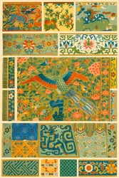 Čínská malba, tkaní, vyšívání a cloisonné, 1898.
