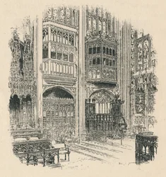Sborové stánky a královská skříň, kaple sv. Jiří, 1895