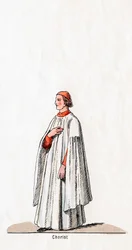 Sborista, návrh kostýmů pro Shakespearovu hru, Jindřich VIII., 19. století