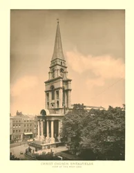 Christ Church, Spitalfields, Pohled na West End, polovina konce 19. století.