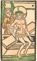 Kristus sedí na hrobě s jedním andělem, c. 14701480.