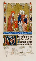 Kristus byl nalezen svou matkou v chrámu při sporu s lékaři, c1310-1320