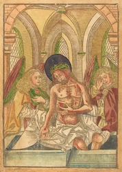 Kristus v hrobě se dvěma anděly, 14901500.
