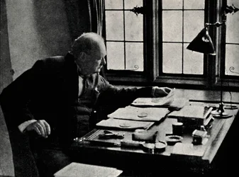 Churchill v práci, 40. léta, 1945.