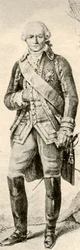 Comte de Rochambeau, ukazující šaty francouzského důstojníka, 1791, 1937.