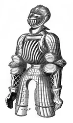Konvexní zbroj údajně pochází z Maxmiliána, 15. století, 1870