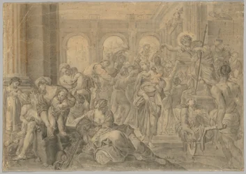 Kopie Annibale Carraccis St. Roch Giving Alms, 1595 nebo později.