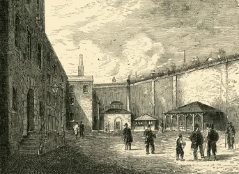Nádvoří ve věznici Fleet, c1872.