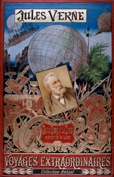 Obálka knihy Ze Země na Měsíc a Kolem Měsíce, Jules Verne, c1896