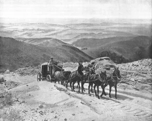 Přejezd San Marcos Pass, Kalifornie, USA, c1900.