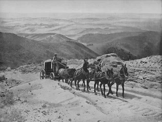 Přejezd San Marcos Pass, Kalifornie, c1897.