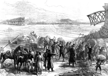 Překročení řeky Ebro u Castijonu, válka ve Španělsku, 1875