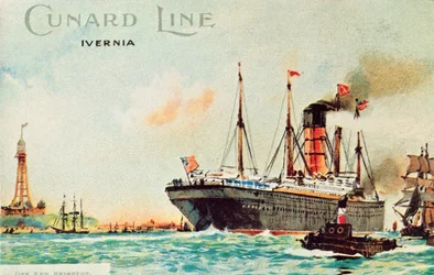 Cunard Line - Ivernia, mimo New Brighton, c1910.