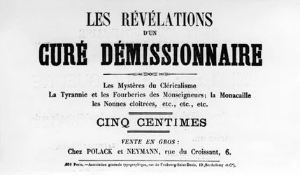 Cure Demissionnaire, z francouzských politických plakátů Pařížské komuny, květen 1871