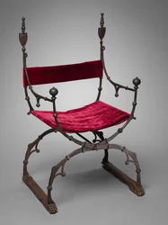 Skládací židle Curule, c. 1450-1500.