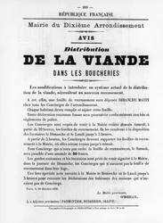 De La Viande, z francouzských politických plakátů Pařížské komuny, květen 1871