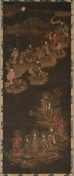 Sestup devíti svítidel a sedmi hvězd v Kasuga, 1300s.