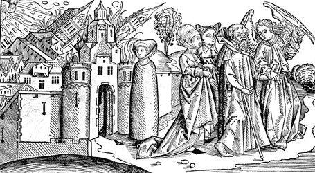 Zničení Sodomy a Gomory zemětřesením, 1493