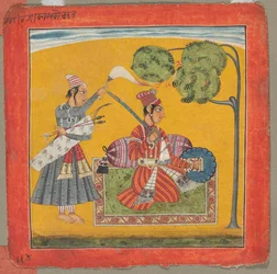 Dipak Raga, jedna z třiceti šesti melodií Ragamala: Personifying Love, c. 1690.