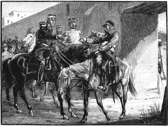 Dr Brydon přijíždějící do Jelalabadu se zprávami o britských úmrtích, první anglo-afghánská válka, 1842, c1885