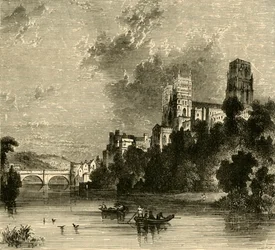 Durhamská katedrála z jihozápadu, 1898.