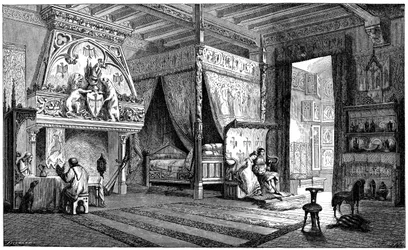 Obytná místnost panovníka ze 14. století, 1870