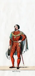 Hrabě ze Surrey, návrh kostýmů pro Shakespearovu hru, Jindřich VIII., 19. století