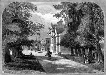 Východní fronta a hlavní vchod, Sandringham, Norfolk, 1887