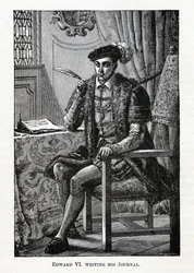 Edward VI píšící svůj deník, 1882