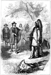 Edward Winslows návštěva Massasoit, 17. století c1880