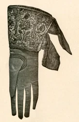 Vyšívaná rukavice, 17. století, 1937.