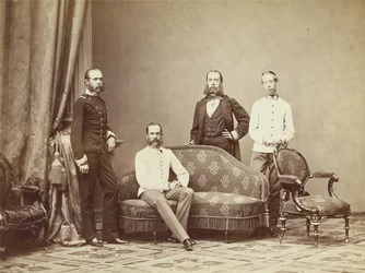 Rakouský císař František Josef I. se svými bratry, 1864.