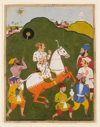 Jezdecký portrét Maharana Raj Singh I z Mewar, 1670
