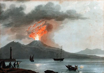 Erupce Vesuvu, Itálie, c1815