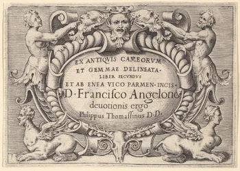The Book of the Ancients of Cameorum and Gemma Delineated by Enea Vic..., publikoval ca. 1599-1622.