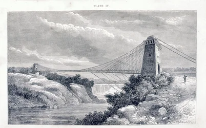 Falls View Suspension Bridge, Niagara, Severní Amerika, c1869-c1889