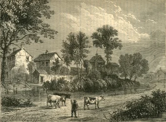 Farma v Regents Park, 1750, c1876.