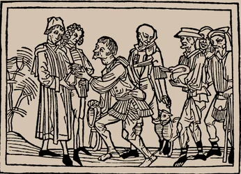 Farmáři při doručování svých daní hospodářům, 1479.
