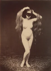 Ženský akt s maskou, kolem roku 1870