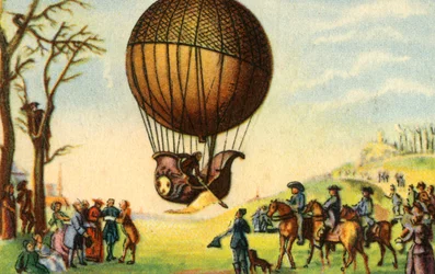 První pilotovaný výstup vodíkového balónu, Paříž, Francie, 1. prosince 1783, 1932.