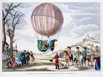 První pilotovaný let ve vodíkovém balónu, Francie, 1. prosince 1783 1887