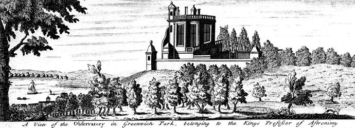Flamsteed House v Greenwich Park, Londýn, konec 17. století
