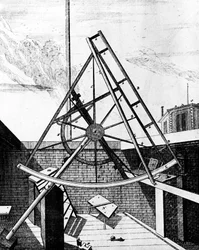 Rovníkový sextant Flamsteed s dalekohledem, 1725