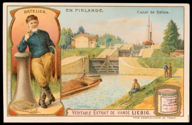 Průlet zdymadel na kanálu Saima, Finsko, c1900