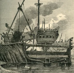 Plovoucí dok, Deptford 1820, c1878.