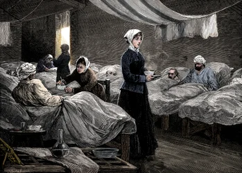 Florence Nightingale v kasárenské nemocnici ve Scutari, c1880