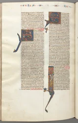 Fol. 481v, Jude, historická iniciála I, Juda stojící se svitkem, c. 1275-1300.