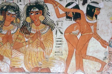 Fragment nástěnné malby z hrobky Nebamuna, Théby, Egypt, 18. dynastie, c1350 př.n.l.
