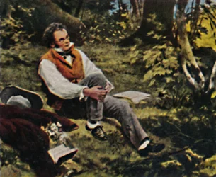 Franz Schubert 1797-1828. - Obraz J. Schmida, 1934.